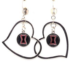 Black Widow Heart Earrings